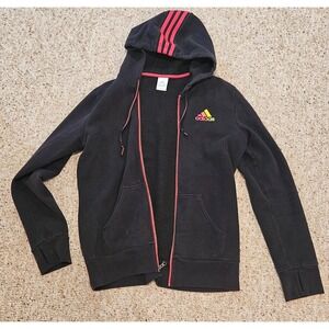 Adidas Full Zip Hoodie Thumb‎ Holes Athleisure Activewear Jacket